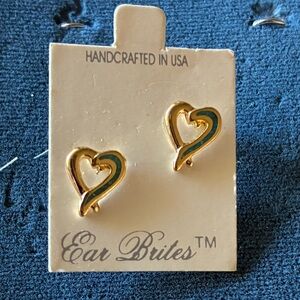 Gold Heart Stud Earrings - Cute Petite Hearts